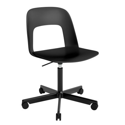 Chaise pivotante Layout 141, Noir, Aluminium thermolaqué noir 