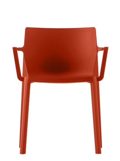 Chaise LP, rouge corail, Avec accotoirs