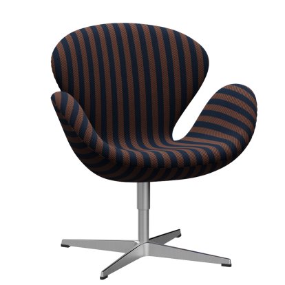 Fauteuil Swan (cygne), Hauteur spéciale 48 cm, Voulez-vous, 007 - Bleu marine / terre cuite