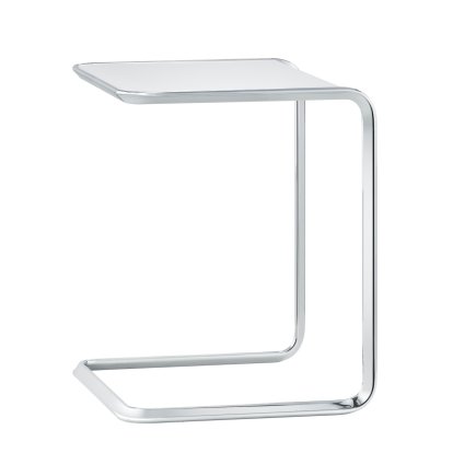 Table d'appoint Oblique K3, B (moyenne): L 45 x P 40 x H 50 cm, Blanc
