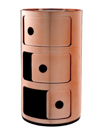 Componibili Metallic, 3 tiroirs, Cuivre