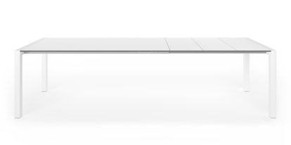 Table extensible Sushi, Stratifié blanc, L 177-288 x l 90 cm, Aluminium laqué blanc