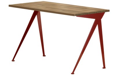 Bureau Compas Direction, Noyer américain massif huilé, Japanese red