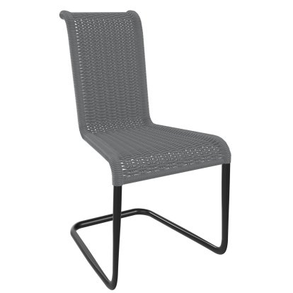 Chaise B20, Tressage II, Gris fumée, Noir
