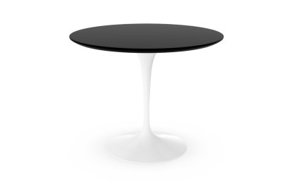 Table à manger ronde Saarinen, 91 cm, Blanc, Fenix noir