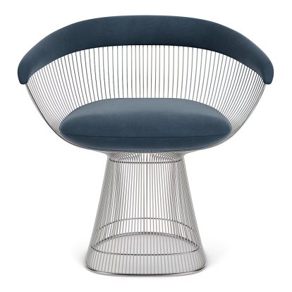 Fauteuil Platner, Knoll Velvet, Marina