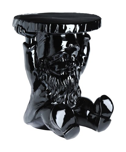 Tabouret / table d'appoint Gnomes, Attila, Noir