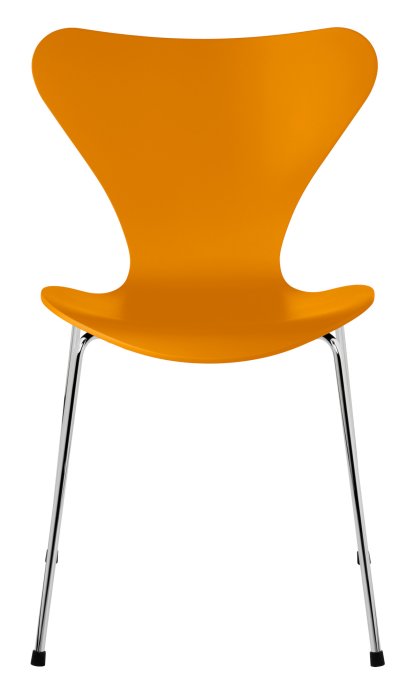 Série 7 chaise 3107, Laqué, Jaune brûlé, Chromé