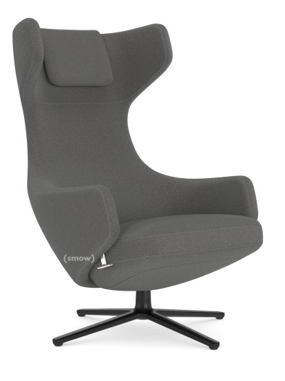 Fauteuil Grand Repos, Fauteuil Grand Repos, Tissu Cosy 2 Classic Grey, 45 cm, Noir basic