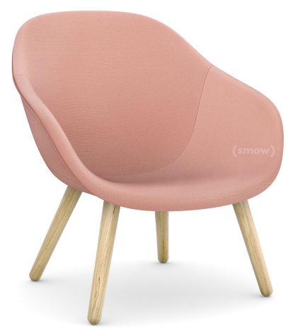 Fauteuil About A Lounge Chair Low AAL 82, Steelcut Trio 515 - rose pale, Chêne laqué, Sans coussin d'assise
