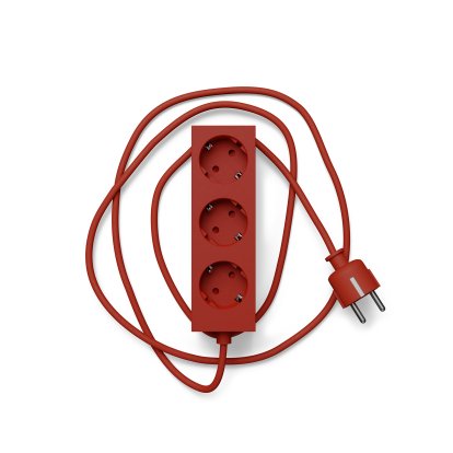 Multiprise Power Bar / Power Beam, 3 prises électriques, Rouge flamboyant, 5 m