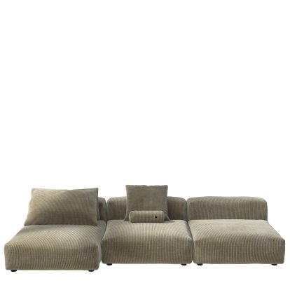 Vetsak Sofa Set 4, Cord velours - Kaki, Avec coussin