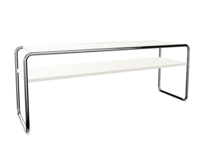 Table basse à étages B 10/1 Bauhaus, Hêtre laqué à pores ouverts blanc pur