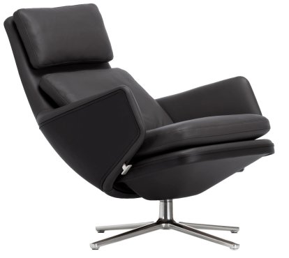 Fauteuil Grand Relax, Sans repose-pieds, Cuir Premium F, nero, Poli, 46,5 cm
