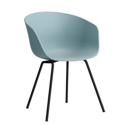 Chaise About A Chair AAC 26, Dusty blue 2.0, Acier thermolaqué noir