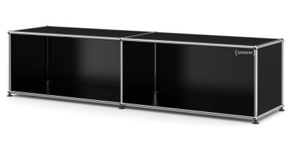 Meuble bas Lowboard L USM Haller ouvert, Noir graphite RAL 9011