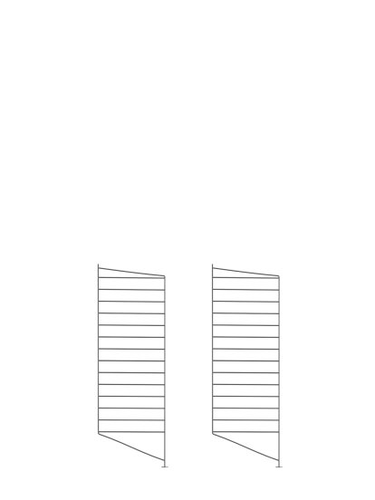 Échelle sur pied String System, Lot de 2, 85 x 30 cm, Gris foncé