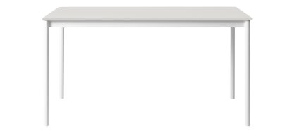 Table Base, L 140 x L 80 cm, Stratifié blanc avec bord en ABS, Blanc