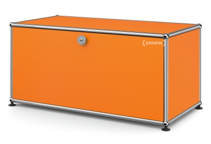 Meuble bas Lowboard M USM Haller avec porte abattante, Orange pur RAL 2004