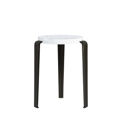 Tabouret Lou, plastique recyclé, Venezia, Noir graphite