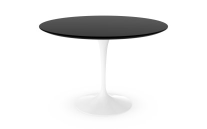 Table à manger ronde Saarinen, 107 cm, Blanc, Fenix noir