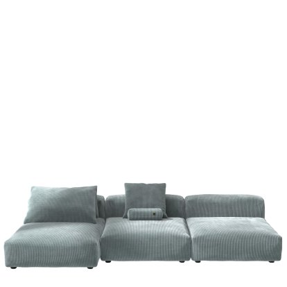 Vetsak Sofa Set 4, Cord velours - Menthe, Avec coussin