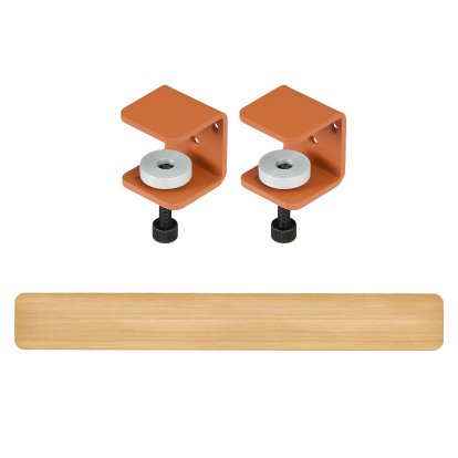 Etagère murale Tiptoe chêne massif, Étagère murale 150 cm, Rouge tangerine