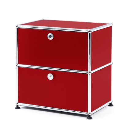 Table de chevet USM Haller avec 2 portes battantes, Rouge rubis USM