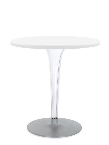 Table à manger TopTop, Rond Ø 70 x H 72 cm, Werzalit inrayable, Blanc