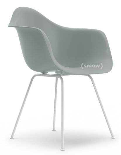 Eames Plastic Armchair DAX, Gris clair, Sans rembourrage, Sans rembourrage, Version standard - 43 cm, Revêtement blanc