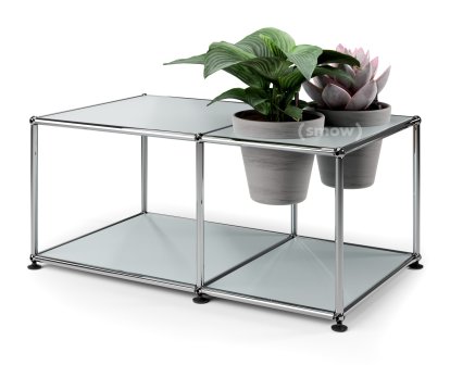 Table d'appoint USM Haller Monde végétal , Argent mat USM, Basalte