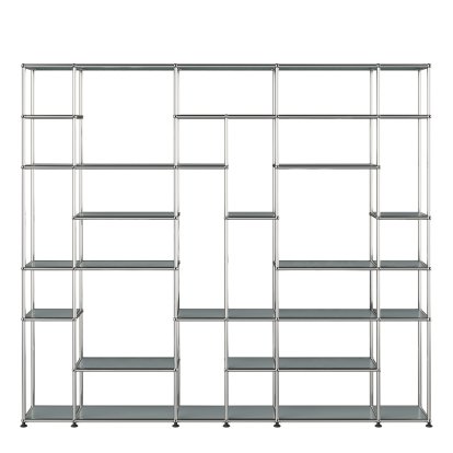 USM Haller Étagère de salon XXL, Gris moyen RAL 7005