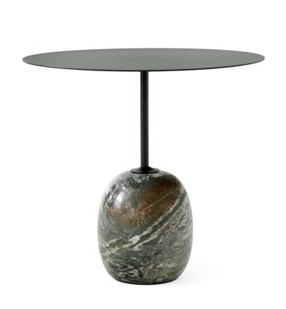 Table d'appoint Lato, Oval (L 50 x L 40 cm), Vert profond / Verde Alpi Marble