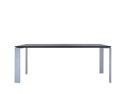 Table Four, L 190 x L 79 cm, Soft Touch noir, Aluminium laqué