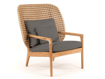 Kay Highback Lounge Chair, Harvest, Fife Platinum, Sans repose-pieds