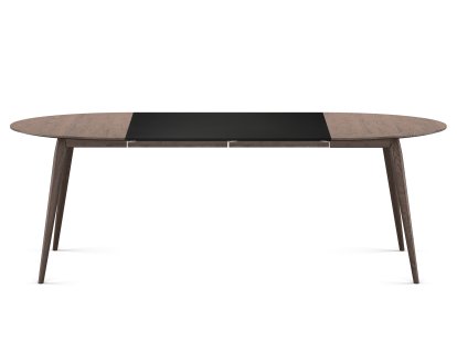 Table PLAYdinner Ronde, Chêne fumé, L 120-220 cm, MDF noir