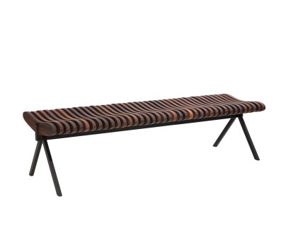 Banc Prelude, 150 cm, Noir, Noyer huilé naturel