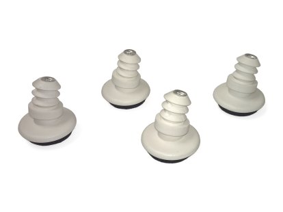 Patins (1 lot) pour chaises Vitra, Pour DSX/DAX/DKX/DAL/DSS/DSS-N/LCM, Patins en feutre pour sols durs, blanc