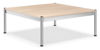 Table basse USM Haller, 100 x 100 cm, Bois, Chêne huilé blanc