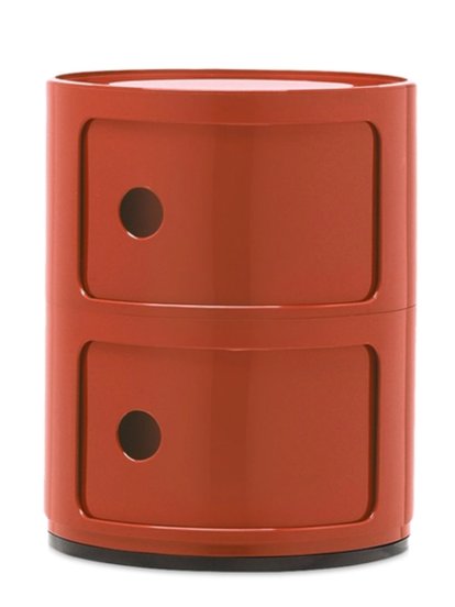 Conteneur d'appoint Componibili rond - 2 tiroirs, Orange