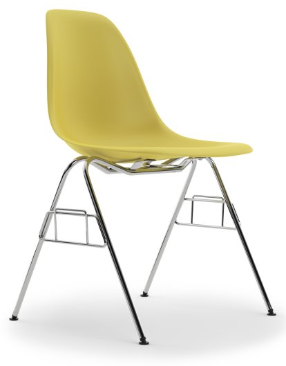 Eames Plastic Side Chair DSS / DSS-N, Citron, Sans rembourrage, Sans rembourrage, Sans liaison de rangée (DSS-N)