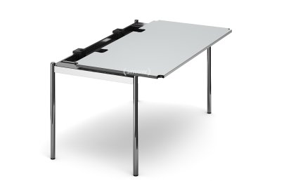 Table USM Haller Advanced, 150 x 75 cm, 02-Stratifié gris perle, Sans plateau coulissant