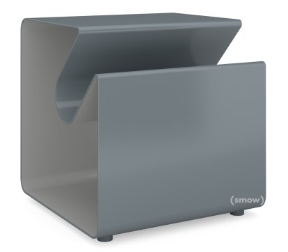 Table d'appoint V44, Gris basalte (RAL 7012) - Aluminium blanc (RAL 9006), Patins