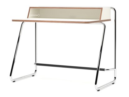 Secrétaire S 1200, ThonetDur blanc avec bords noyer, ThonetDur blanc avec bords noyer, Chromé