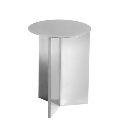 Table Slit Acier, H 47 x Ø 35 cm, Polis miroir