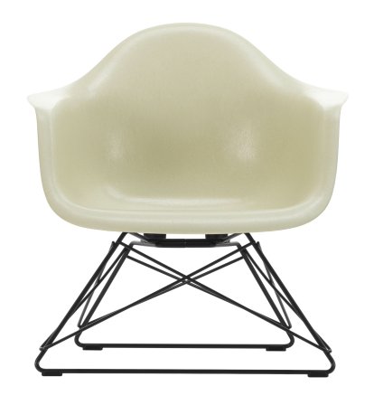 Eames Fiberglass Armchair LAR, Eames parchment, Noir basic