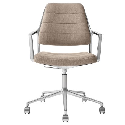 Chaise pivotante Swivel 455+, Piétement à roulettes, mélange laine-lin tilde