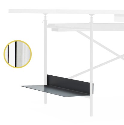 Support unité centrale pour pieds Eiermann, Pour cadre de table 78 cm Eiermann 1 & 2, Acier inoxydable poli