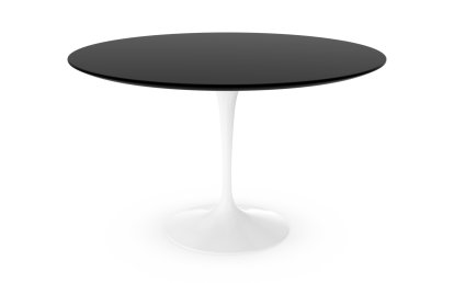 Table à manger ronde Saarinen, 120 cm, Blanc, Fenix noir