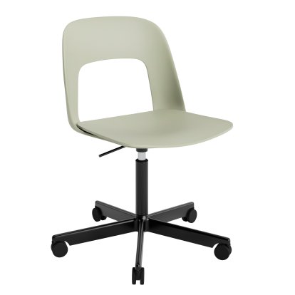 Chaise pivotante Layout 141, Vert pastel, Aluminium thermolaqué noir 